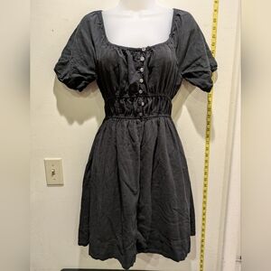 weekend Elegant Black Button-Front Mini Dress Size Medium
